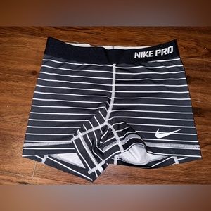 black and white striped nike pros XS